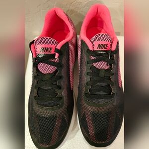 Nike Black and Pink Mesh Sneakers